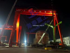 造船门机连夜吊装，海泰重工助力苏豪船舶起航
